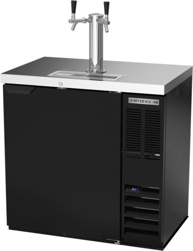 Beverage Air DD36HC-1-B Draft Beer Cooler 36W 51H 8.31 cu ft 1 Door 1/2 Keg Capacity Black Stainless Steel