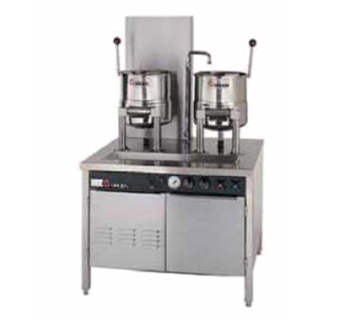 Groen 142842 Kettle Cabinet Assembly Electric Boiler with 3 20 Quart Kettles Hand Tilt Stainless Steel Construction