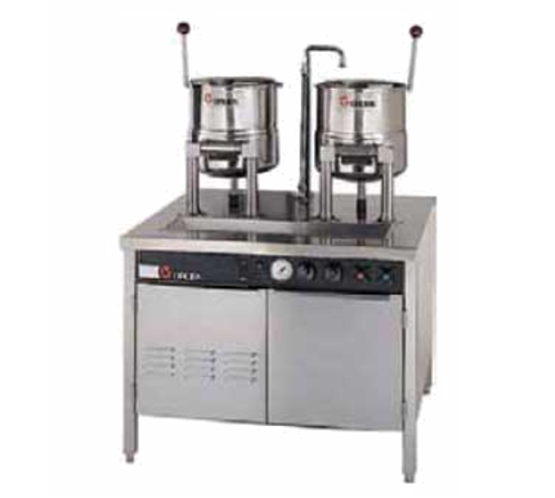 Groen 142840 Kettle Cabinet Assembly Direct Steam 3 20 Quart Kettles Hand Tilt Stainless Steel Construction