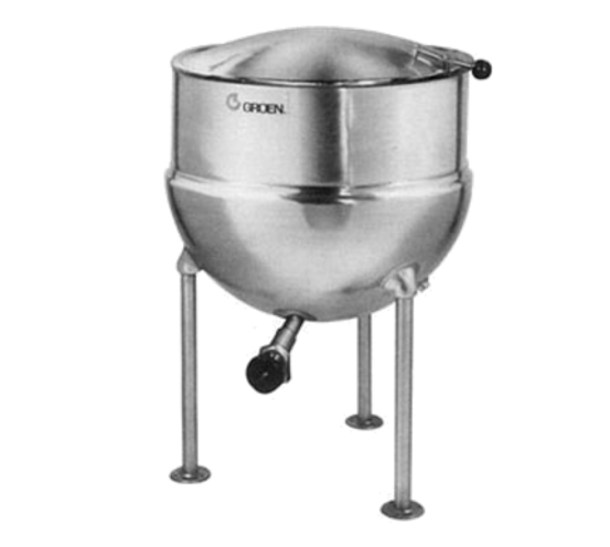 Groen FT-20 Kettle Direct Steam 20 Gallon Capacity 2/3 Jacket 316 Stainless Steel Liner Tri-Leg Open Base
