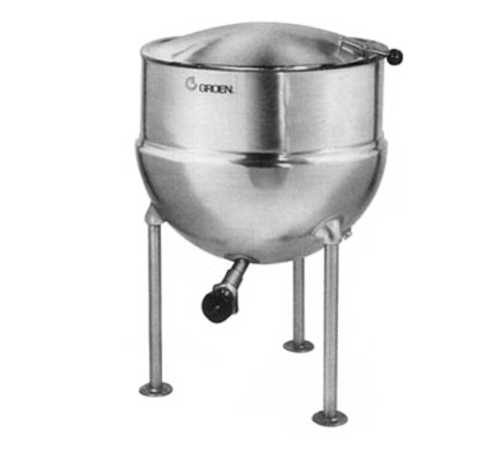 Groen FT-80 Kettle Direct Steam 80 Gallon Capacity 2/3 Jacket 316 Stainless Steel Liner Tri-Leg Base