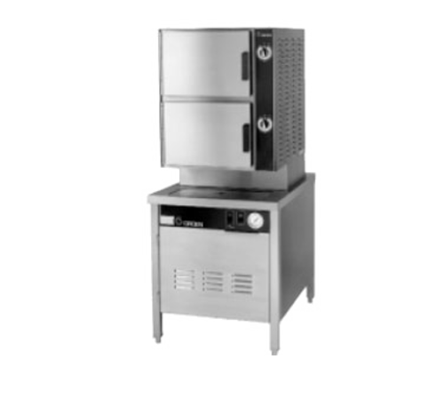 Groen HY-6SG-24 HyPlus Pressureless Steamer Gas 2 Compartments 24 Inch Cabinet Base Stainless Steel Construction