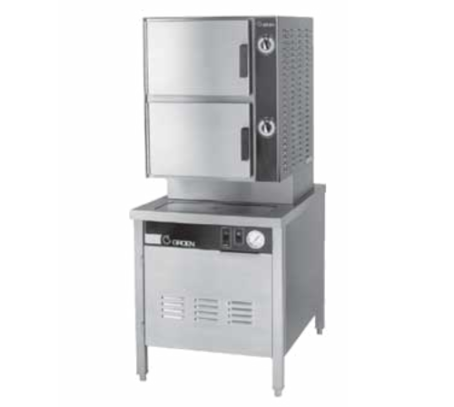 Groen HY-10SE-24 HyPlus Pressureless Steamer Electric 2 Compartments 24 Inch Cabinet Base Stainless Steel