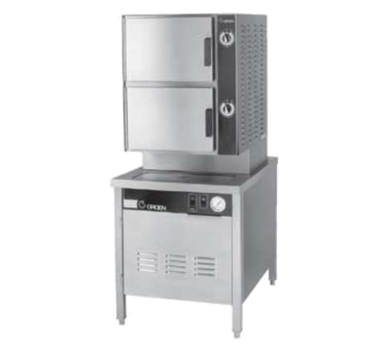 Groen HY-10SE-36 HyPlus Pressureless Steamer Electric 2 Compartments 36 Inch Cabinet Base Stainless Steel