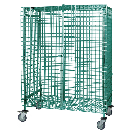 Quantum Food Service M1848-69SECP Mobile Security Unit 48W x 18D x 69H Green Epoxy Antimicrobial Finish NSF
