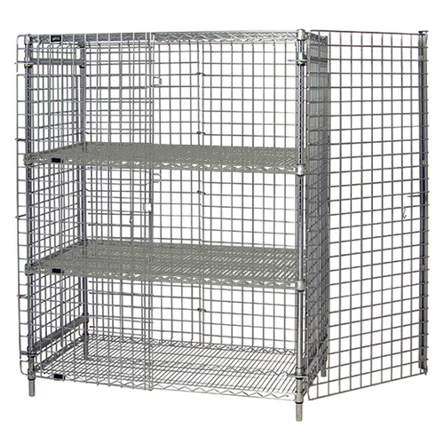 Quantum Food Service 2436-63SEC-2 Security Unit Stationary 36W x 24D x 63H Chrome Plated NSF Shelving Unit