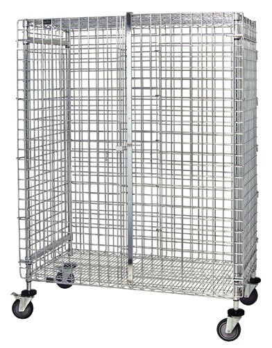 Quantum Food Service M1860-69SEC Security Unit Mobile Storage Rack 60W x 18D x 69H Chrome Plated NSF Certified