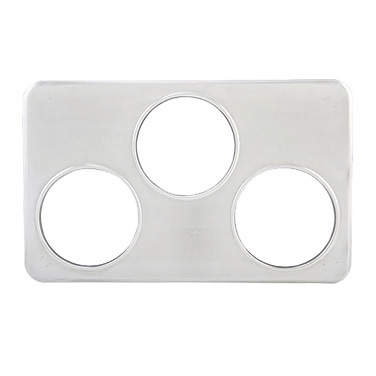 Winco ADP-666 Adapter Plate 21W x 13D for 4 qt Insets Stainless Steel 3 Holes