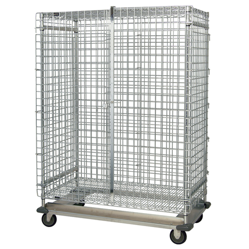 Quantum Food Service MD2436-70SEC Security Unit Mobile Dolly Base 36W x 24D x 70H Chrome Plated NSF