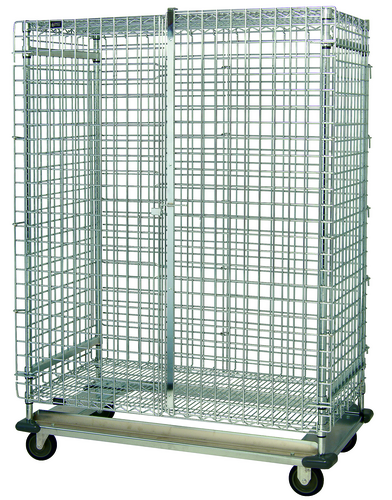 Quantum Food Service MD1836-70SEC Security Unit Mobile Dolly Base 36W x 18D x 70H Chrome Plated NSF