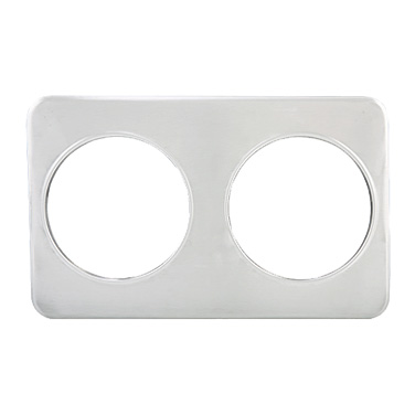 Winco ADP-808 Adapter Plate 21W x 13D Fits 7 Qt Insets Stainless Steel 2 Holes