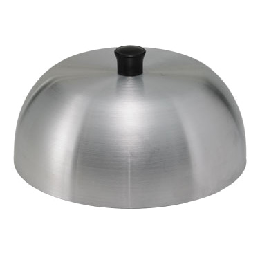 Winco AHC-6 Grill Basting Cover 6 inch Round Dome Shape with Black Knob Aluminum Qty Break 12 Each