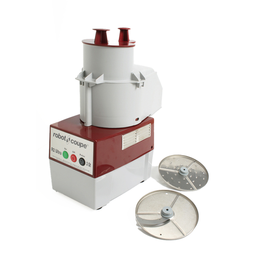 Robot Coupe R2C Commercial Food Processor with Continuous Feed Kit and Slicing Grater 1 HP 1725 RPM 120V