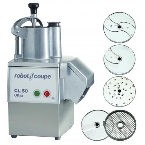 Robot Coupe CL50EUPIZZA Commercial Food Processor with Vegetable Prep Attachment and Slicing Grating Dicing Discs