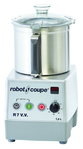 Robot Coupe R7VV Bowl Cutter Mixer 7.5L Stainless Steel Variable Speed 2HP 300 to 3500 RPM ETL-Sanitation