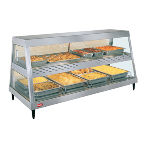 Hatco GRHD-4PD Glo-Ray Heated Display Case Countertop See-Thru Design 4 Pan Dual Shelf Infrared Heat Made in USA