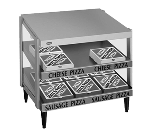 Hatco GRPWS-2424D Glo-Ray Pizza Warmer Countertop Pass-Thru Double Slant Shelf 24x24 Incandescent Lighting