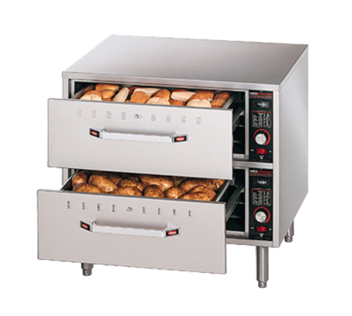 Hatco HDW-2 Warming Drawer Unit Free Standing Two Drawers Stainless Steel Construction Thermostatic Controls NSF Certified