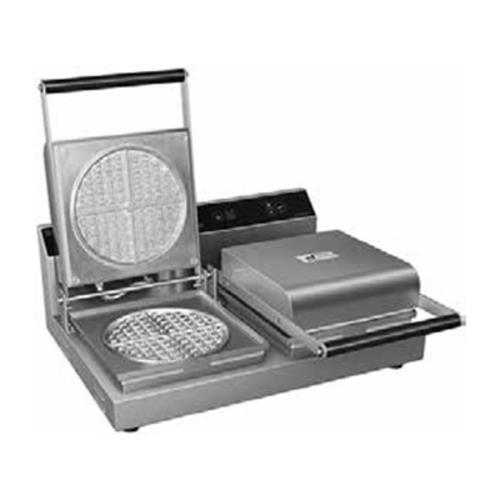 Hatco RWM-2 Electric Double Waffle Maker Round 7x58 Thick Cast Aluminum Plates Removable Drip Tray LED Display