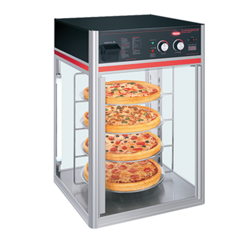 Hatco FSDT-1-120 Flav-R-Savor holding and display cabinet with LED lighting and 4 tier circle rack 1440 watts