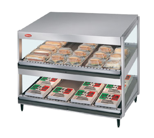 Hatco GRSDS-24D Glo-Ray Merchandising Warmer Countertop 24 Inch Pass Thru Design with Shelves and Infrared Heat