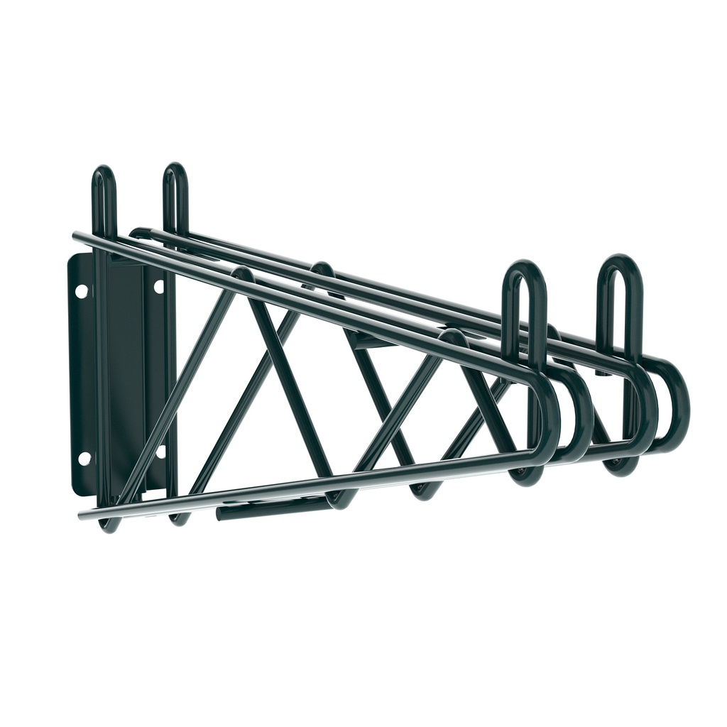 Metro 2WD18K3 Super Erecta Direct Wall Mount Double Shelf Bracket for 18" Wide Shelves, Metroseal Green Epoxy