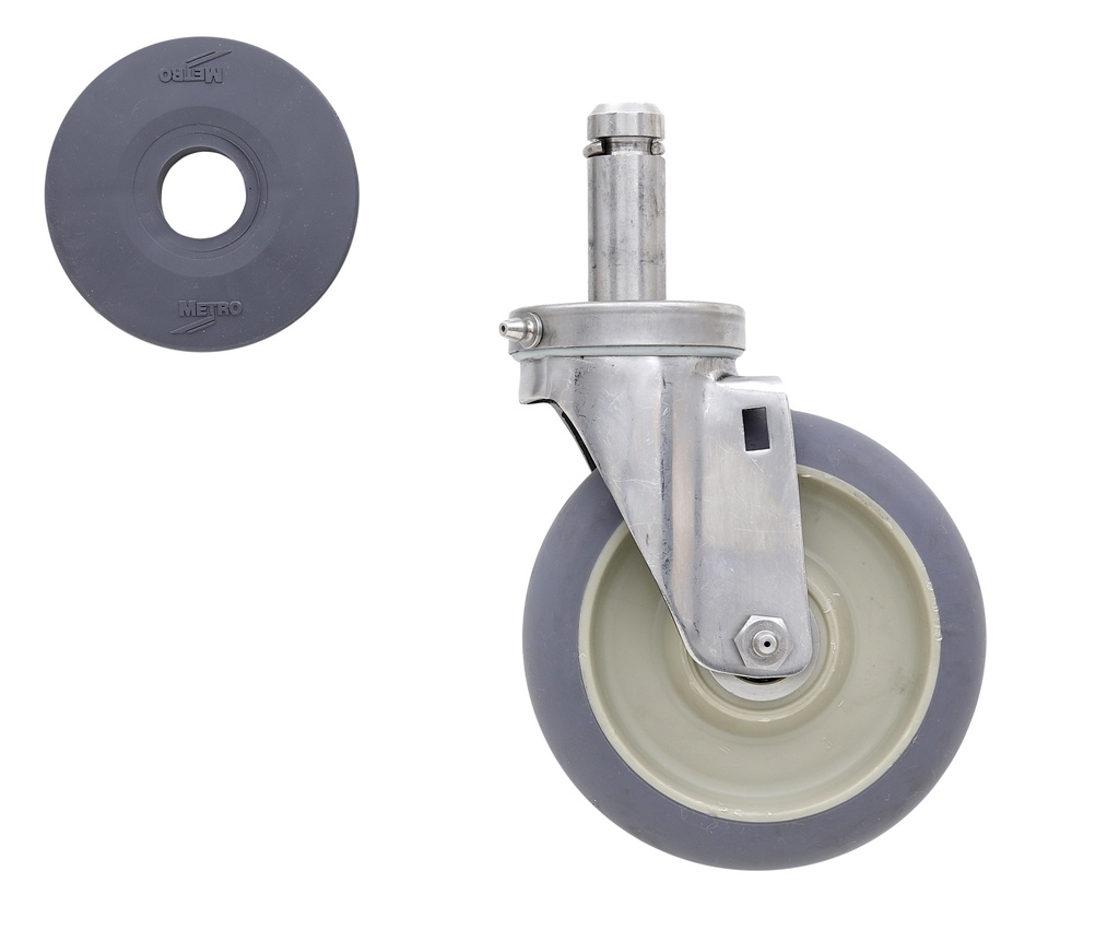 Metro 5MDGSA 5" High Modulus Donut Cart-Washable Swivel Stem Caster for Super Erecta Industrial Wire Shelving Racks