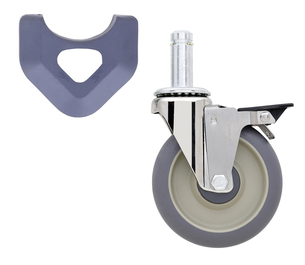 Metro 5MDBXA 5" High Modulus Donut Swivel/Brake Stem Caster for MetroMax Industrial Plastic Shelving Racks