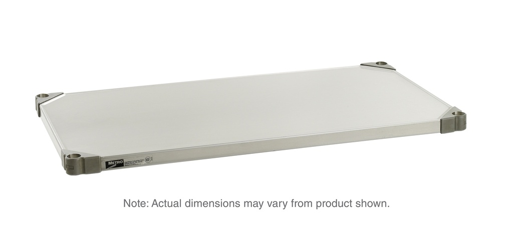 Metro 1830NFS Super Erecta Solid Shelf, Autoclavable/Cart-Washable Stainless Steel, 18" x 30"
