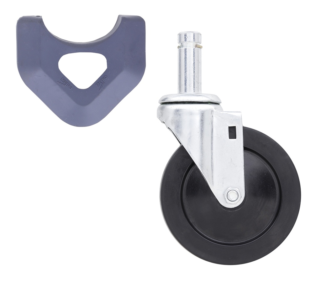Metro 5MX 5" Resilient Rubber Swivel Stem Caster for MetroMax Industrial Plastic Shelving Racks