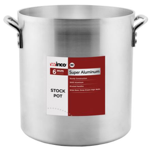 Winco AXHH-100 Professional Stock Pot 100 qt 20 inch dia x 19 inch H without cover reinforced rim and bottom 3003 aluminum