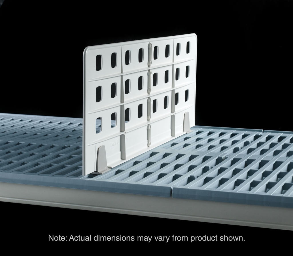 Metro MUD24-8 Light Duty Shelf Divider for Industrial Wire and Plastic Grid Shelving for open grid shelves, 24" L x 8" H