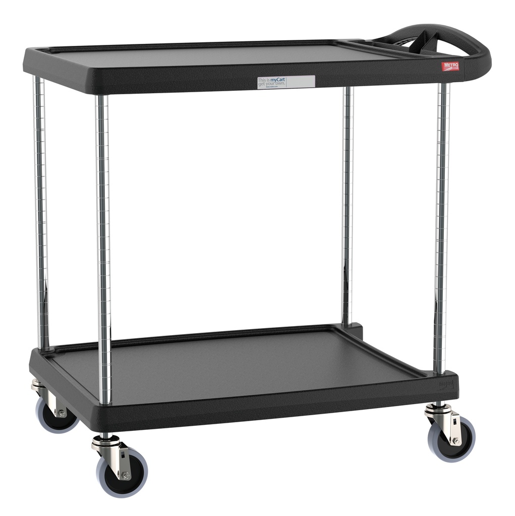 Metro MY2030-24BL myCart Series 2-Shelf Utility Cart, Black, 20" x 30"