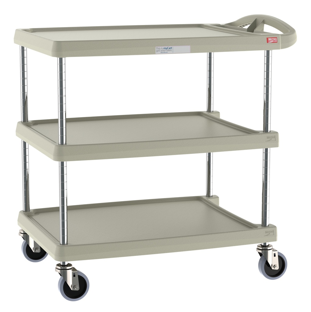 Metro MY2030-34G myCart Series 3-Shelf Utility Cart, Gray, 20" x 30"