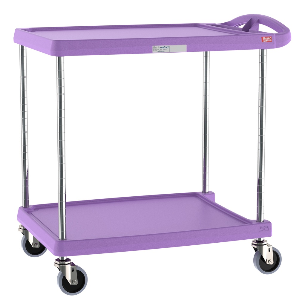 Metro MY2030-24AP myCart Series 2-Shelf Utility Cart, Purple, 20" x 30"