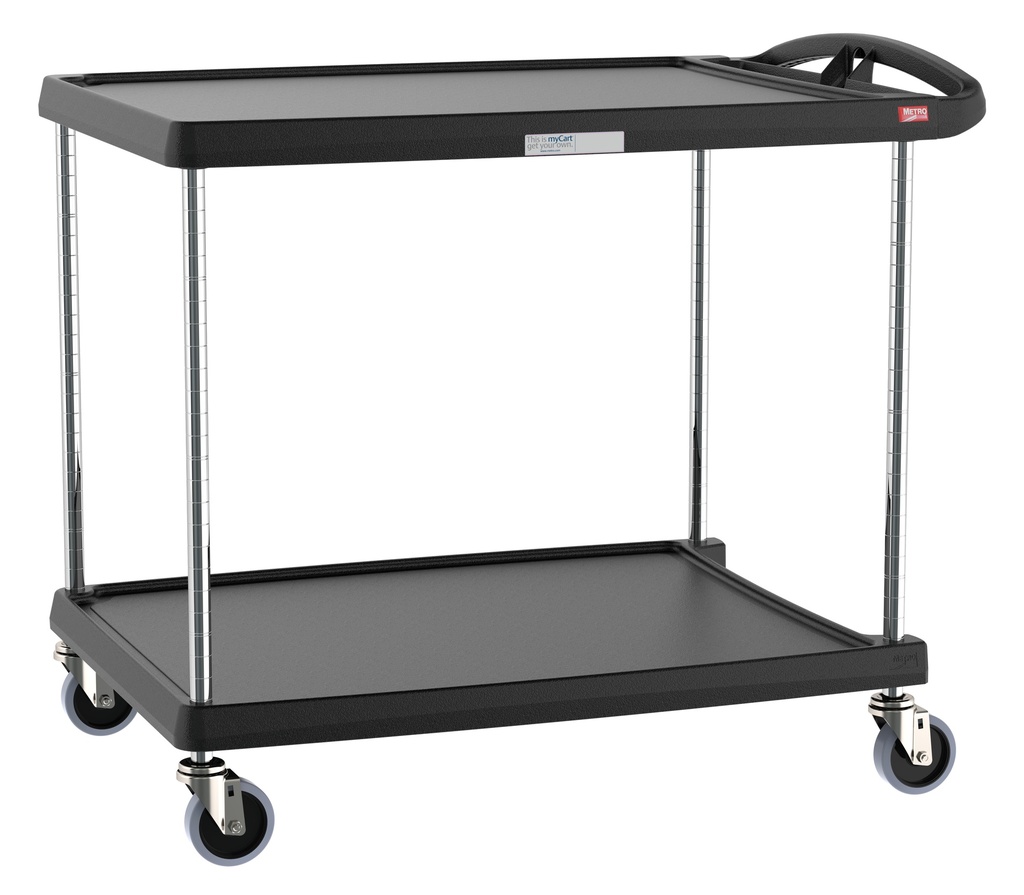 Metro MY2636-25BL myCart Series 2-Shelf Utility Cart, Black, 26" x 36"