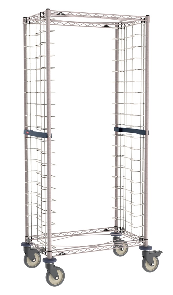 Metro RS3K4S Side-Load Stainless Steel/Metroseal Gray Wire Bun Pan Rack, 3" Slide Spacing, 20-Pan Capacity