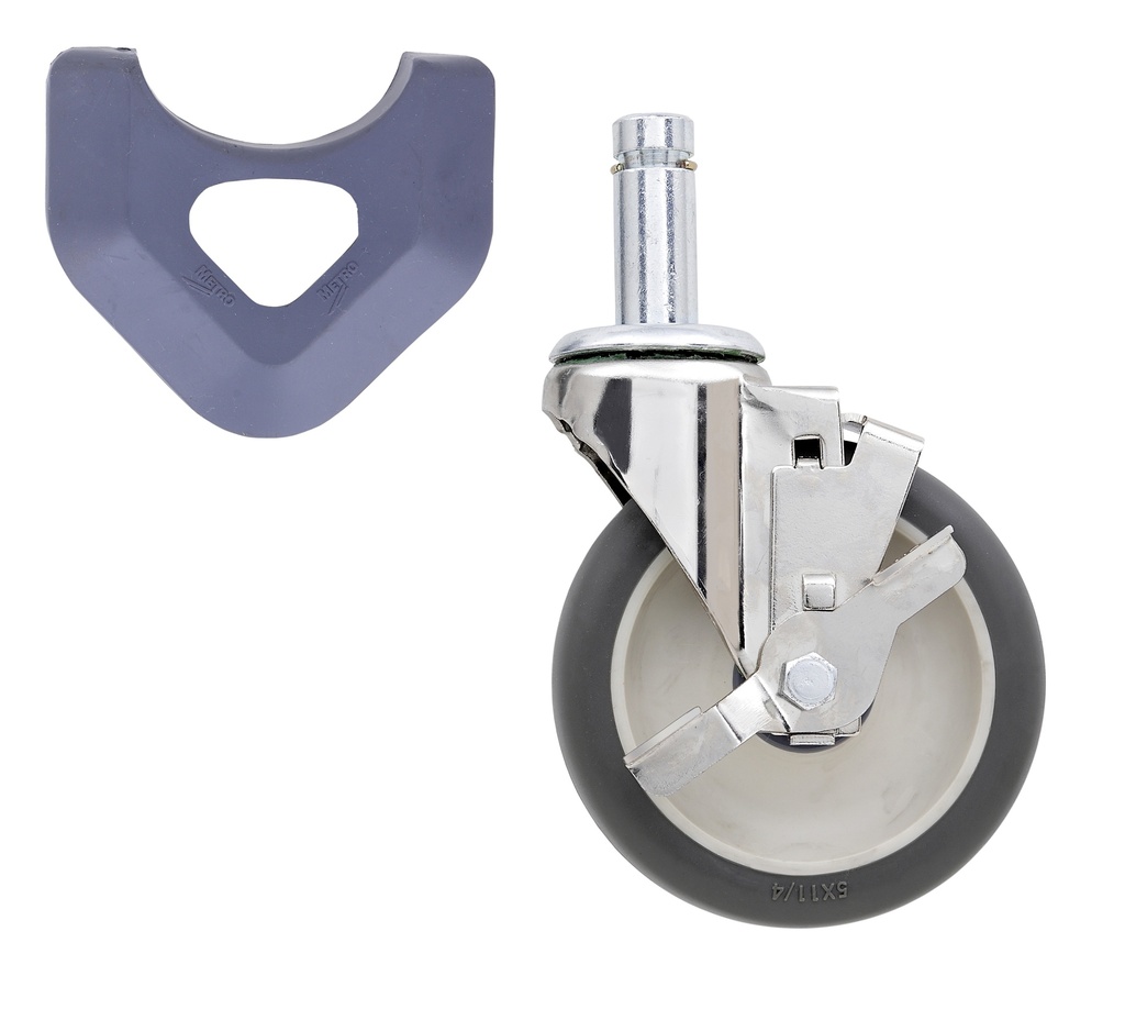Metro 5MPBX 5" Polyurethane Swivel/Brake Stem Caster for MetroMax Industrial Plastic Shelving Racks