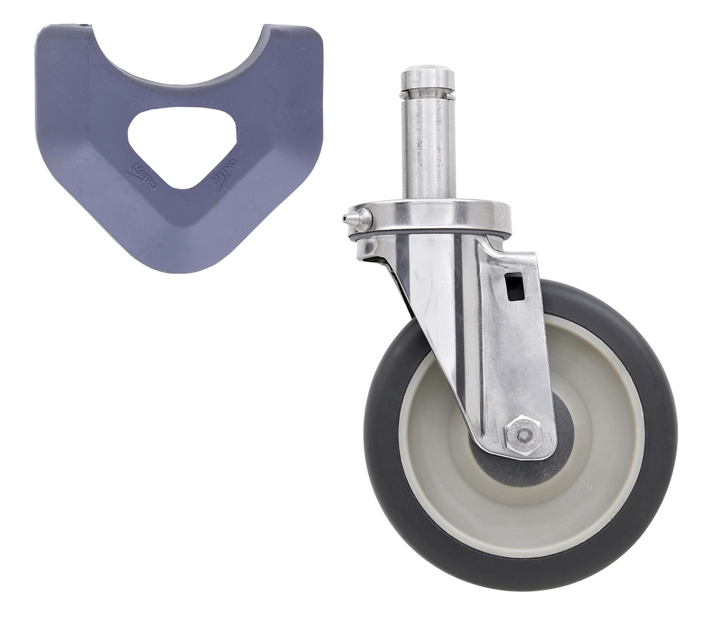 Metro 5MPXGSA 5" Polyurethane Cart-Washable Swivel Stem Caster for MetroMax Industrial Plastic Shelving Racks