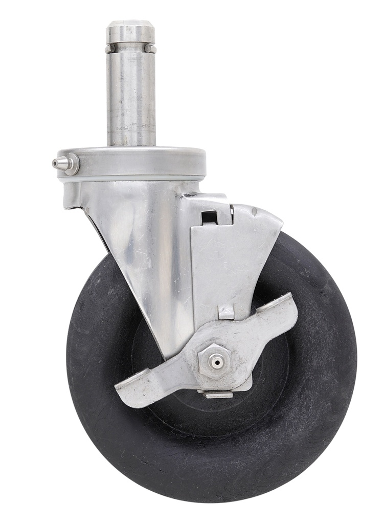 Metro 5MHTNB 5" Nylon High-Temperature Autoclave Swivel/Brake Stem Caster for Super Erecta Industrial Wire Shelving Racks