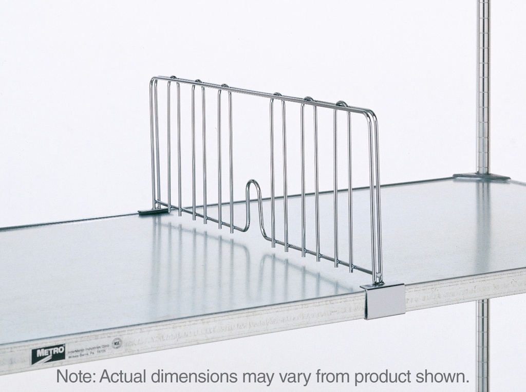 Metro DD24FC Super Erecta 8" High Shelf Divider for Solid Shelves, Chrome, 24"