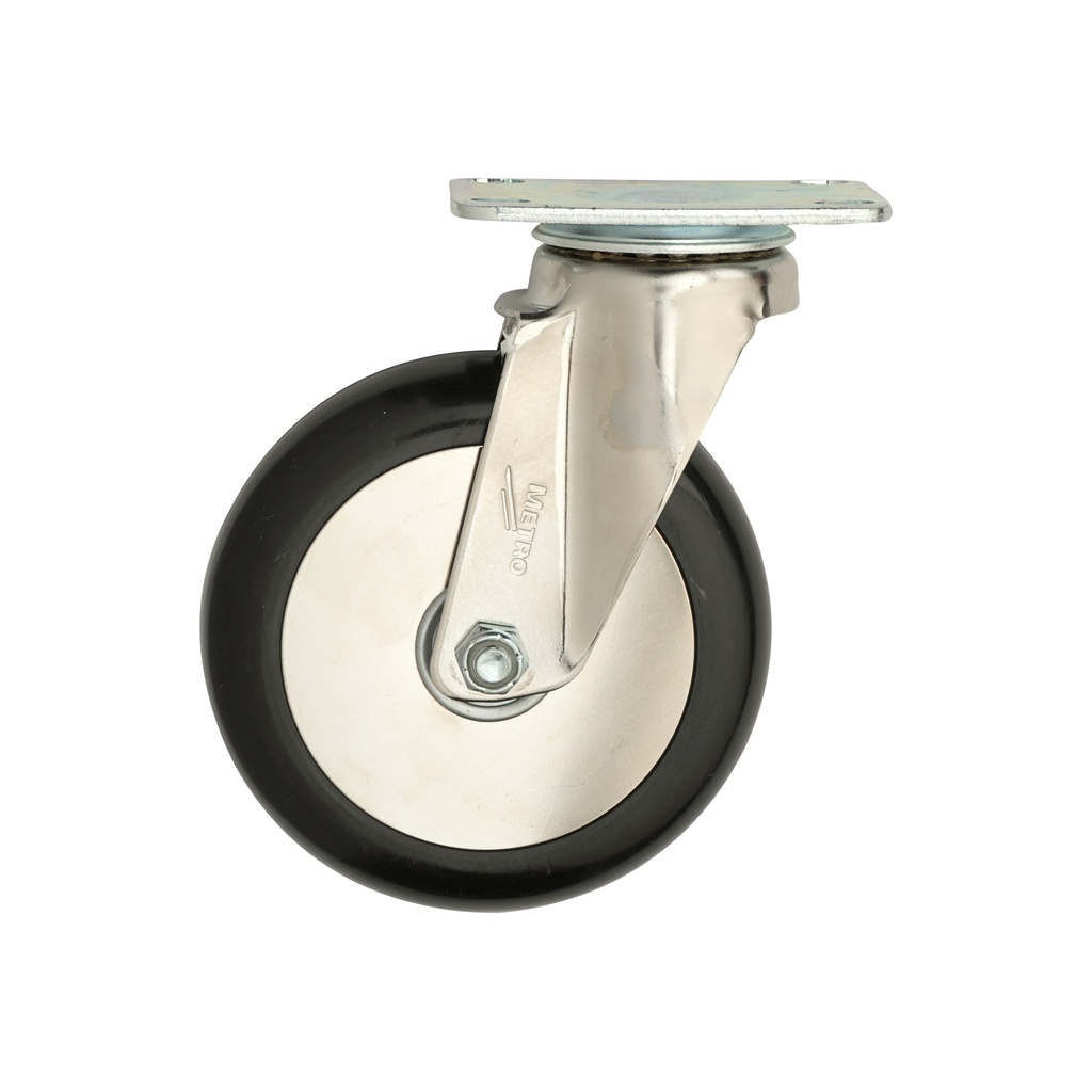 Metro B5DN 5" Neoprene Swivel B-Plate Caster for Made-to-Order Truck Dollies