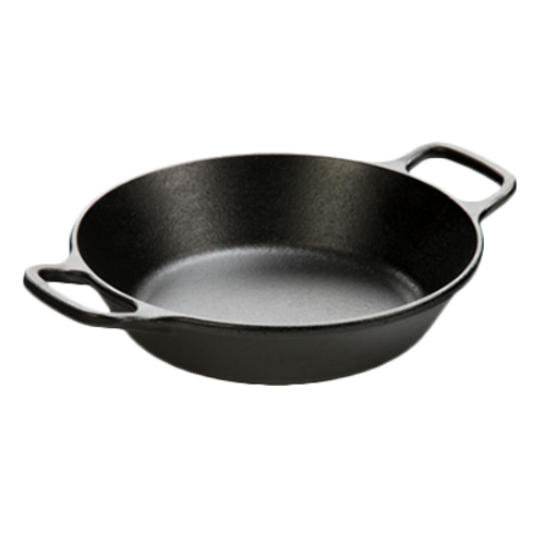 Lodge Cast Iron L5RPL3 8-1/4 Inch Dual Handle Skillet Round Stove Top Induction Grill Campfire Oven Safe