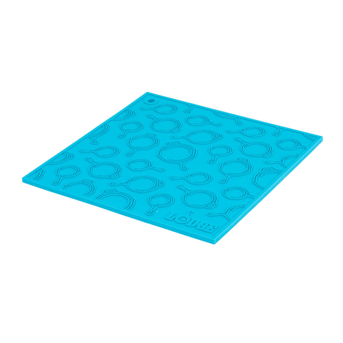 Lodge Cast Iron AS7SKT35 Trivet 7 Inch Square Heat Protection Silicone Turquoise BPA Free
