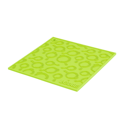 Lodge Cast Iron AS7SKT51 Green Silicone Trivet 7 Inch Square Heat Protection Dishwasher Safe BPA Free