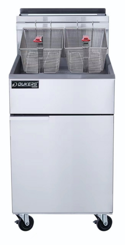 Dukers Appliance Co DCF5-NG Natural Gas Floor Fryer 21W x 32-7/8D x 45H 70 lb Capacity 150000 BTU
