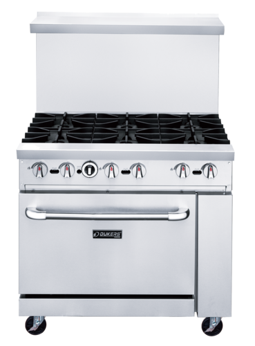 Dukers Appliance Co DCR36-6B Gas Range 36W x 31-1/2D x 56H 6 Burners Stainless Steel 12 Cast Iron Grates