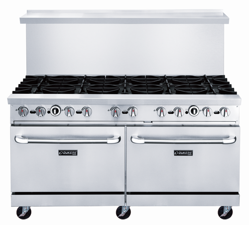 Dukers Appliance Co DCR60-10B Gas Range 60W x 31-1/2D x 56H 10 Burners Stainless Steel 12 Cast Iron Grates