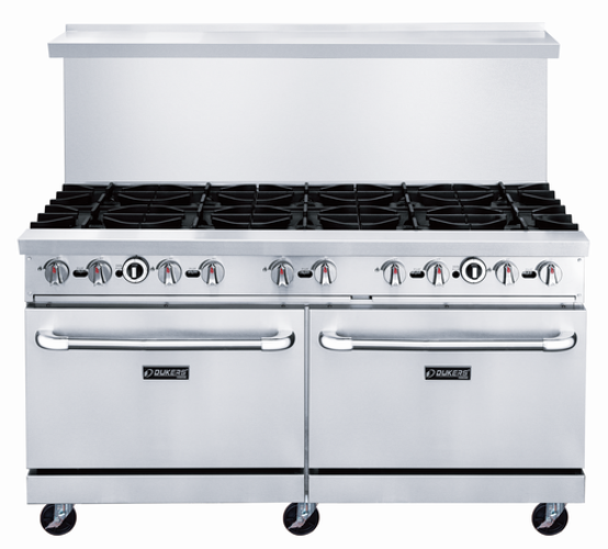 Dukers Appliance Co DCR60-10B Gas Range 60W x 31-1/2D x 56H 10 Burners Stainless Steel 12 Cast Iron Grates