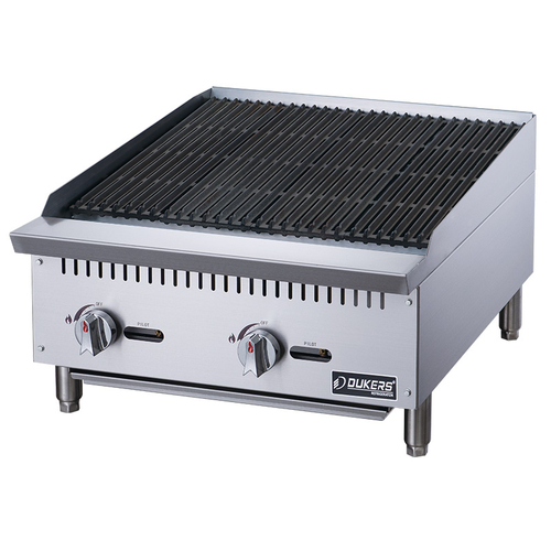 Dukers Appliance Co DCCB24 Radiant Broiler Gas Countertop 24 Inch 70K BTU Stainless Steel with Manual Control